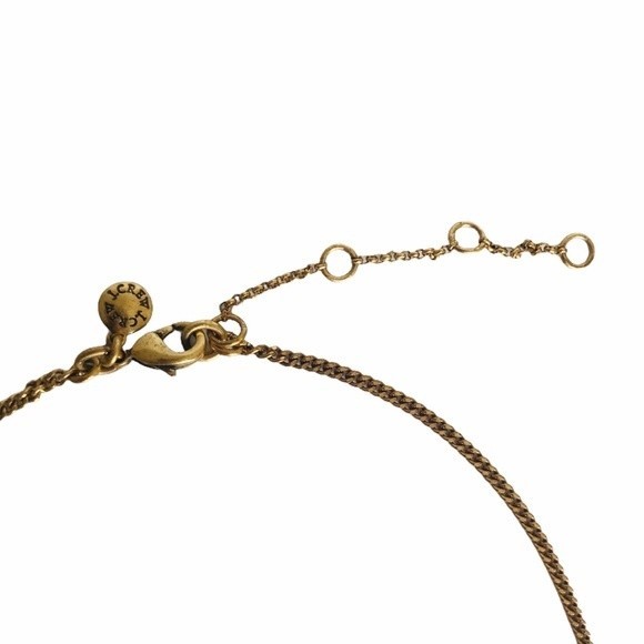 J. Crew Orange Stone and Gold Rhinestone Necklace - Picture 8 of 9